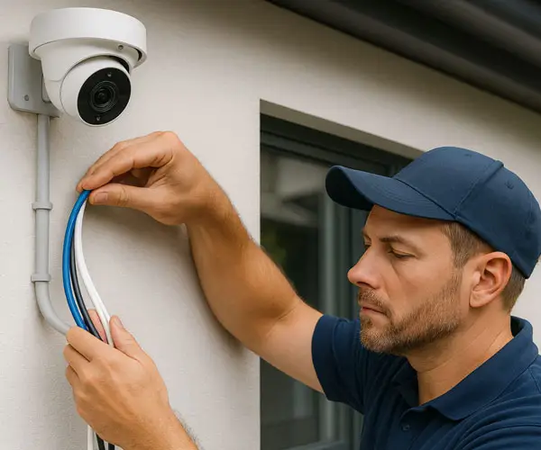 CCTV camera cabling installation